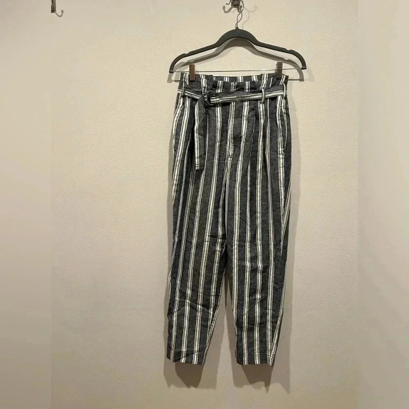 ABERCROMBIE & FITCH Stripped Linen Blend Trousers / Size Small / - Picture 1 of 6